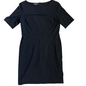Lafayette 148 New York Luxury Career Ponte Stretch Black Sheath Dress Size 12‎